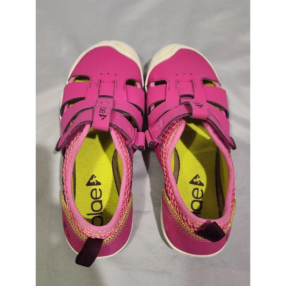 Plae Sam 2.0 Water Sandals Girls Size 3 Pink Yellow Excellent Hybrid Sport Shoes